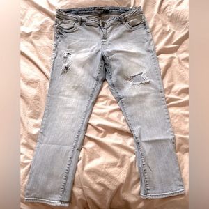 Kut from the Kloth Light Distressed Boyfriend Jeans (90s Grunge Style) 18W